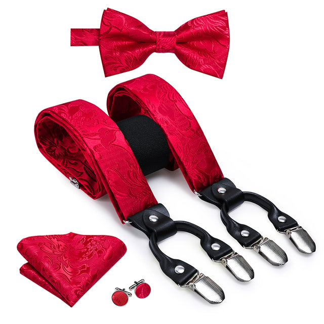 Men's Silk Tie and Suspenders Set