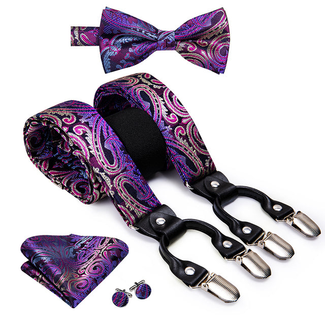 Men's Silk Tie and Suspenders Set