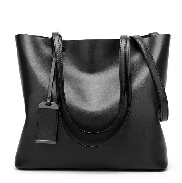 Double Strap Vegan Leather Bucket Bag