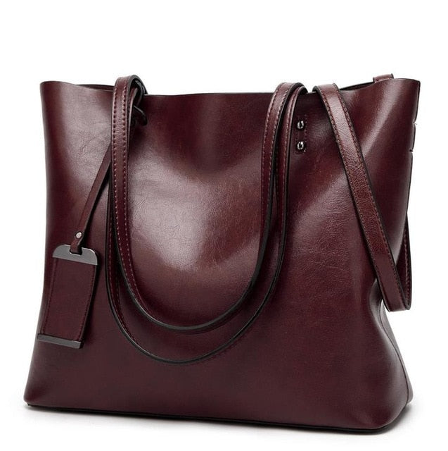 Double Strap Vegan Leather Bucket Bag