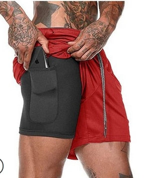 Men 2 in 1 Athletic Shorts