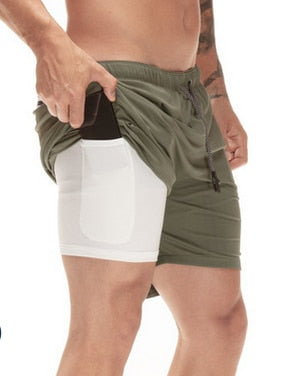 Men 2 in 1 Athletic Shorts