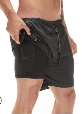 Men 2 in 1 Athletic Shorts