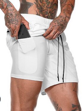 Men 2 in 1 Athletic Shorts