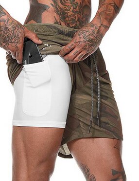 Men 2 in 1 Athletic Shorts