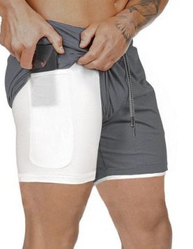 Men 2 in 1 Athletic Shorts