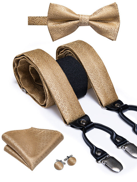 Men's Silk Tie and Suspenders Set