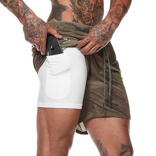 Men 2 in 1 Athletic Shorts