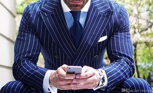 Royal Blue Pinstripe Suite for Men