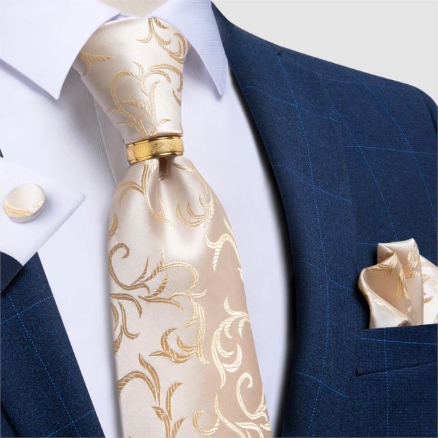 Men's Designer Striped Floral Necktie