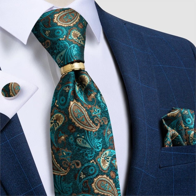 Men's Designer Striped Floral Necktie