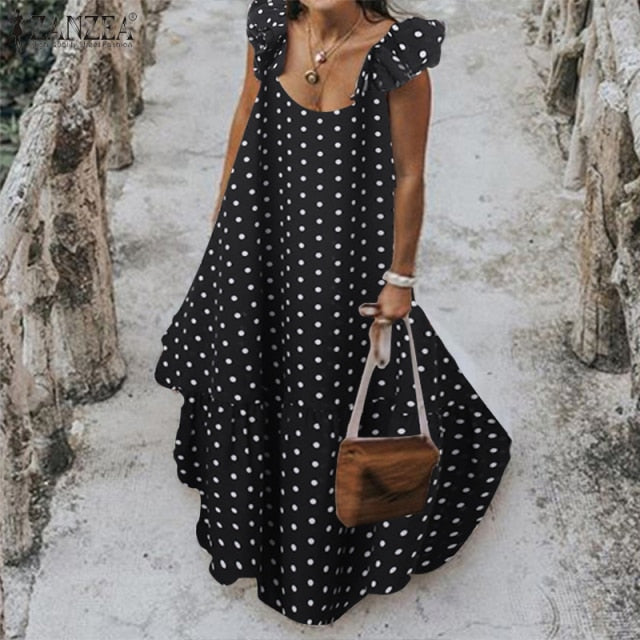 Bohemian Polka dot Summer Sundress for Women