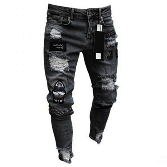 Men's Stretchy Distressed Jeans