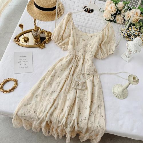 Vintage Chiffon Dress Women