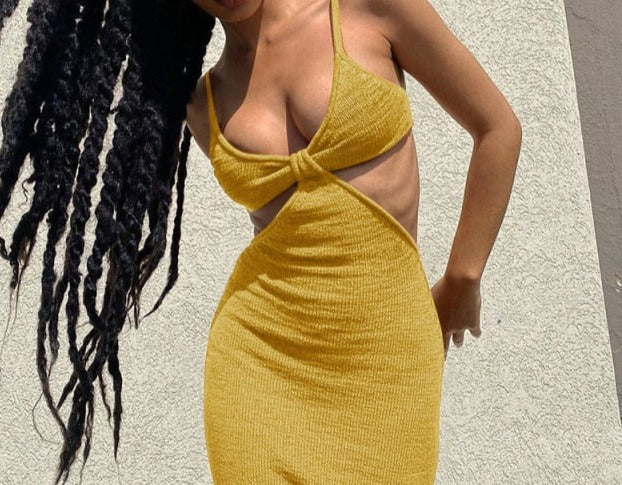 Spaghetti Strap Sexy Backless Maxi Dress