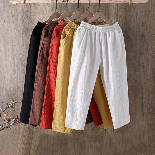 Cotton Linen Pants Large Size