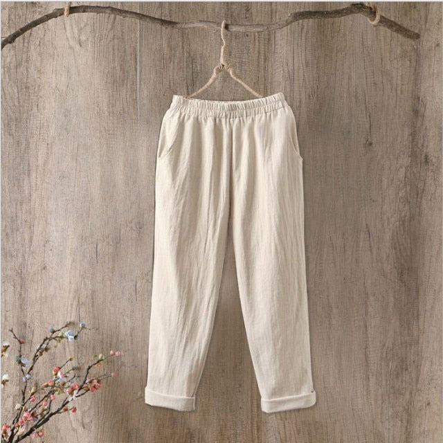 Cotton Linen Pants Large Size