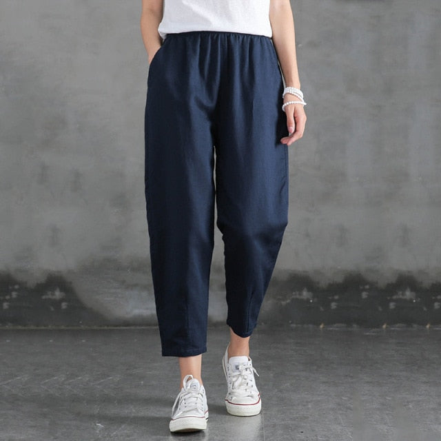 Cotton Linen Pants Large Size