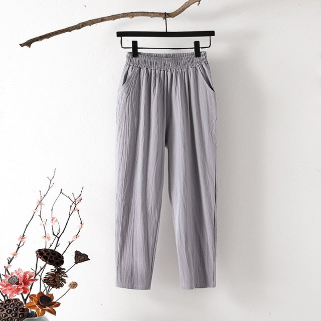 Cotton Linen Pants Large Size