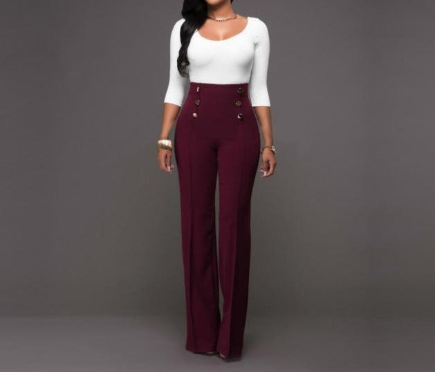 High Waist Business Style Pants for Women