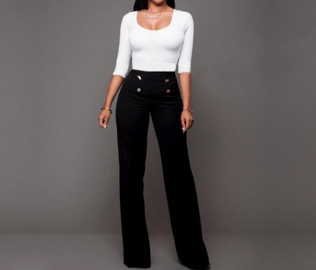 High Waist Business Style Pants for Women