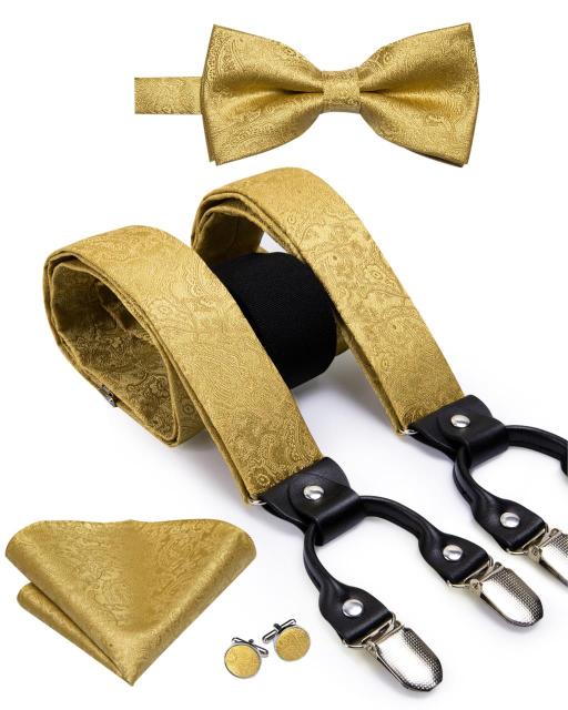 Men's Silk Tie and Suspenders Set