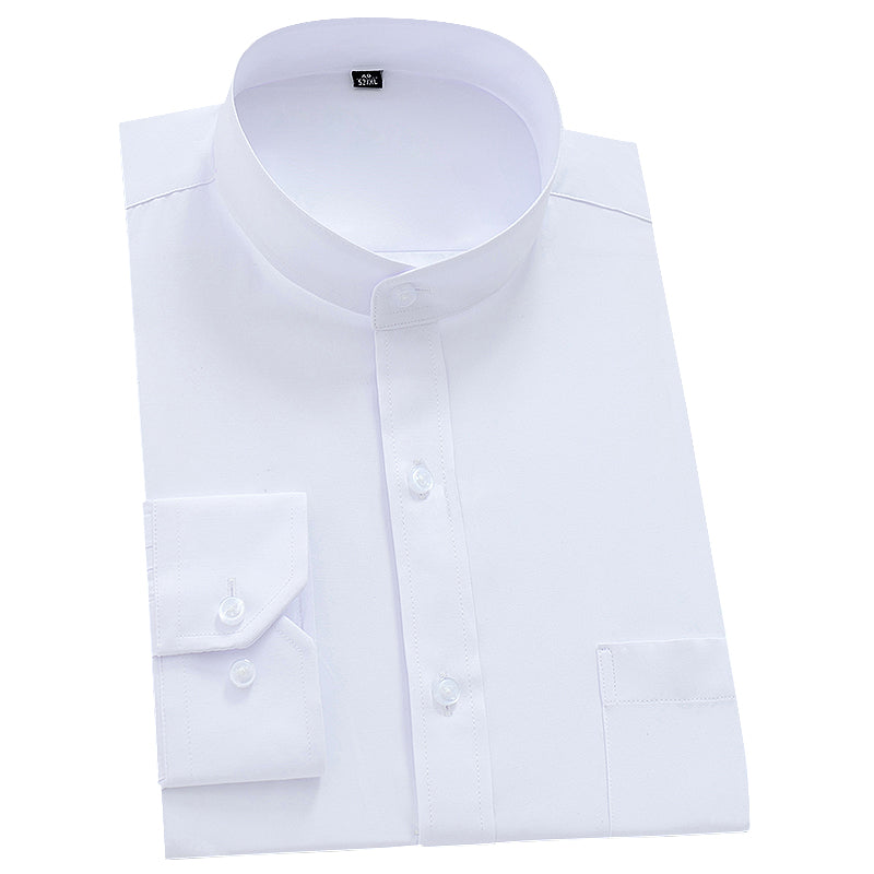 Business Formal Mandarin Collar Shirt for Men