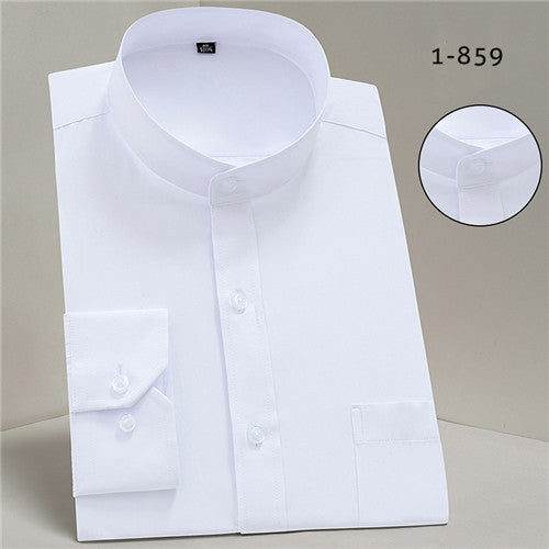 Business Formal Mandarin Collar Shirt for Men