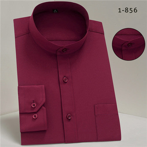 Business Formal Mandarin Collar Shirt for Men