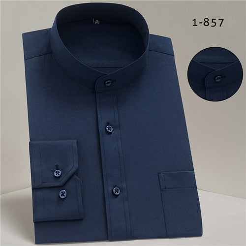 Business Formal Mandarin Collar Shirt for Men