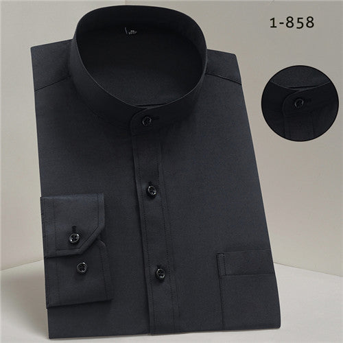 Business Formal Mandarin Collar Shirt for Men