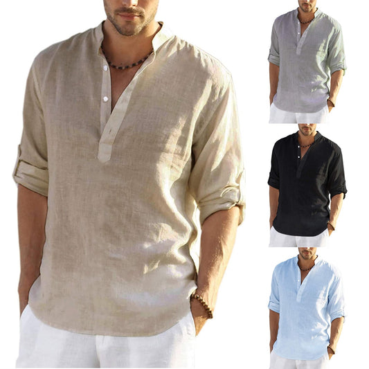 Casual Long Sleeve Linen Shirt