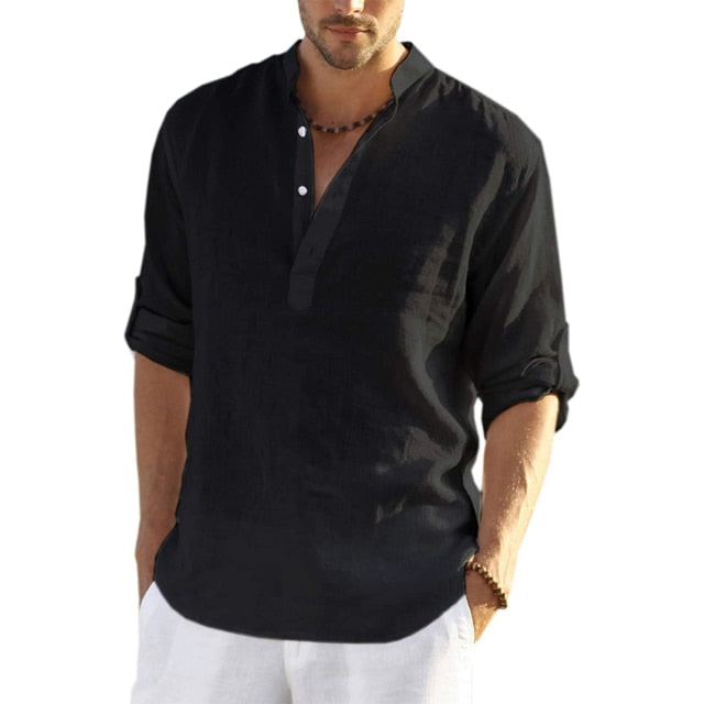 Casual Long Sleeve Linen Shirt