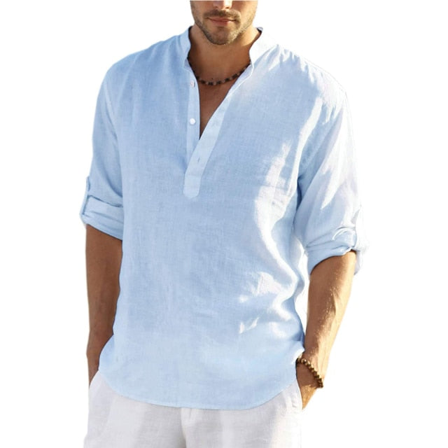 Casual Long Sleeve Linen Shirt