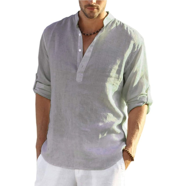 Casual Long Sleeve Linen Shirt