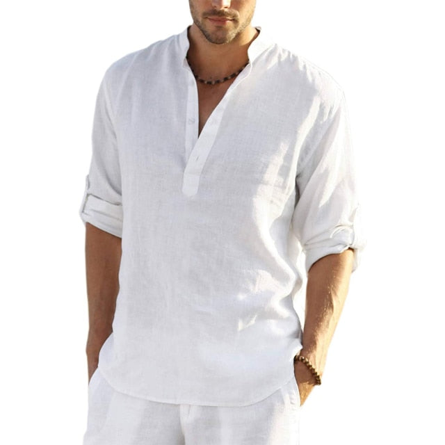 Casual Long Sleeve Linen Shirt