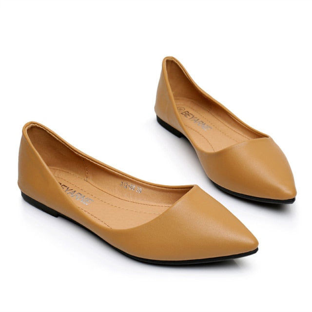 Hand-Sewn Genuine Leather Flat Shoes