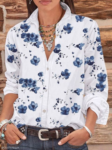 Loose Fitting Casual Printed Shirts