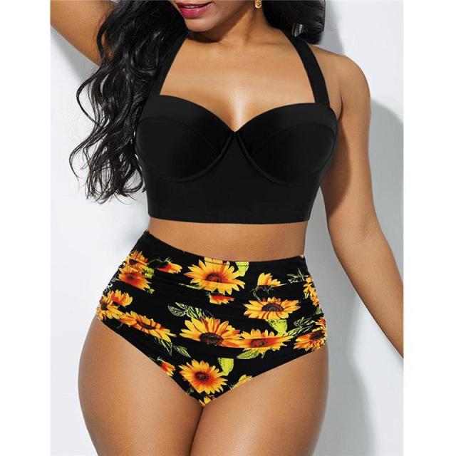 Women's High Waisted Push Up Bikini Set