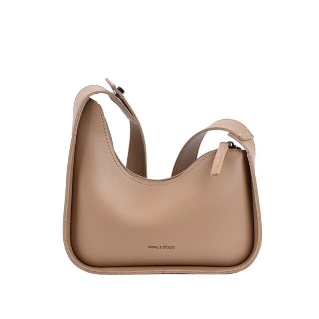 Elegant Wide Strap Shoulder Bag