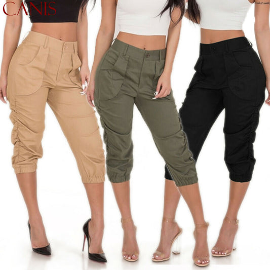 Three Quarter Cropped Capri Pants