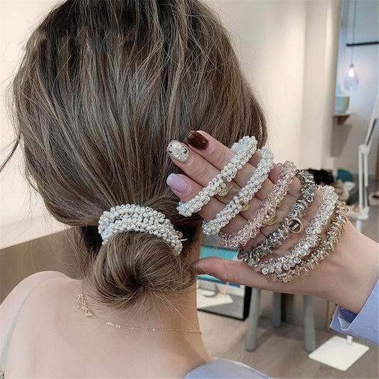 Ladies Beaded Elastic Hair Ties