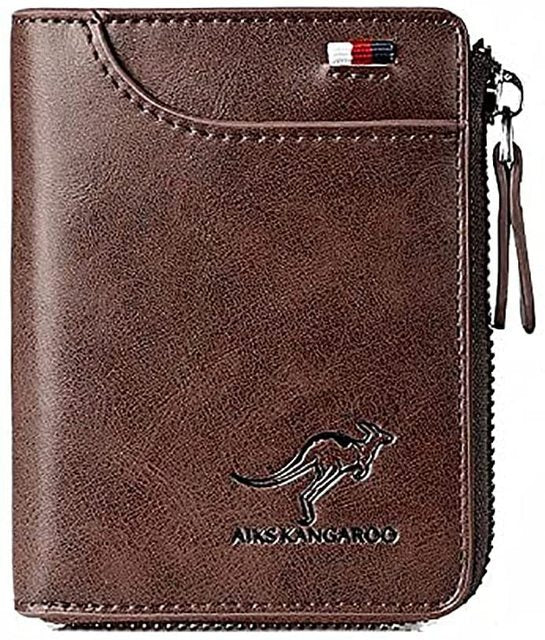 Men's RFID Blocking Wallet with Zipper Multi Credit Card Holder