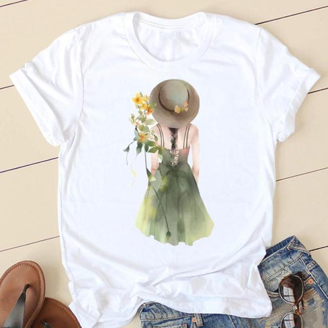 Women T-shirts Love Valentine 90s Ladies Fashion Clothing Cartoon Clothes Short Sleeve Spring Summer Female Tee Graphic Tshirt