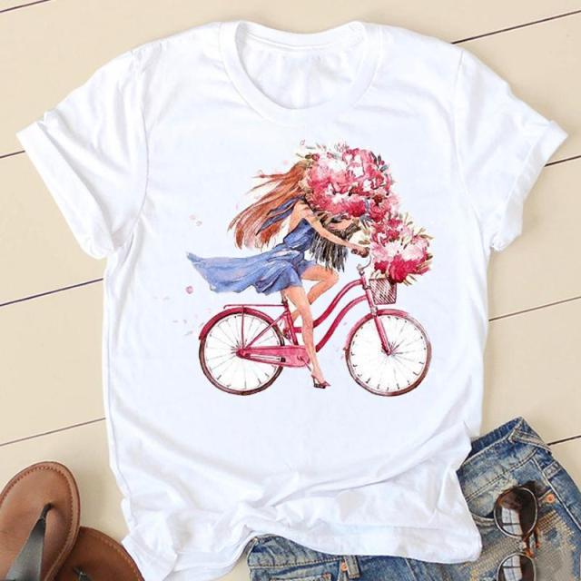 Women T-shirts Love Valentine 90s Ladies Fashion Clothing Cartoon Clothes Short Sleeve Spring Summer Female Tee Graphic Tshirt