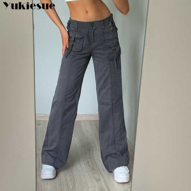 Retro Gray Wide Leg Cargo