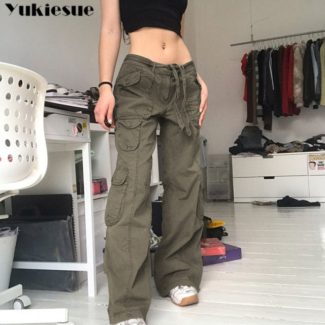 Retro Gray Wide Leg Cargo