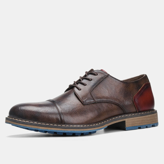 Retro Leather Derby Shoes