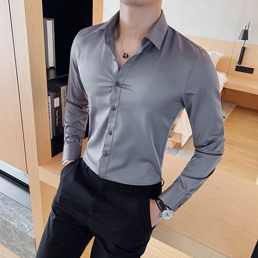 British Style Long Sleeve Dress Shirt for Men