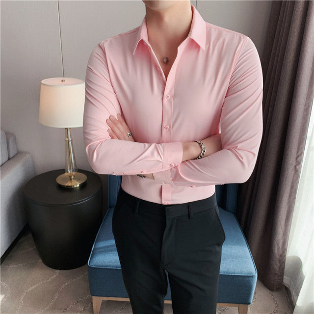 British Style Long Sleeve Dress Shirt for Men